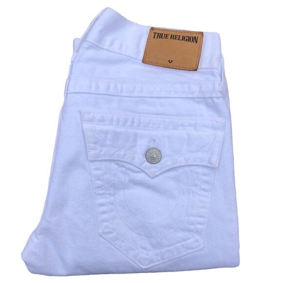 TRUE Religion Jeans Size 28 RICKY RELAXED STRAIGHT White - Picture 1 of 8